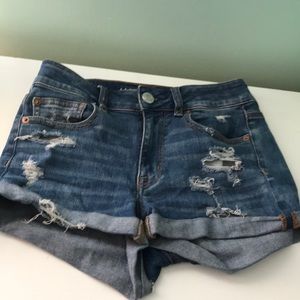 AMERICAN EAGLE Hi Rise SuperStretch Jean Shorts
